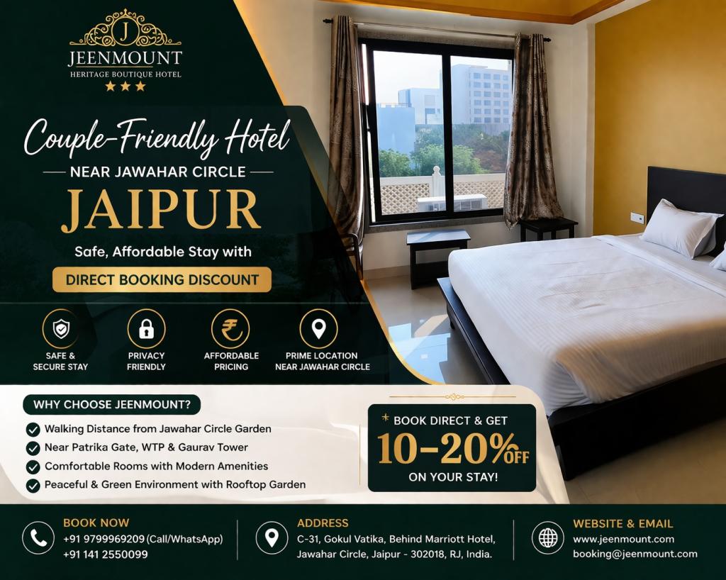 Couple-Friendly Hotel Near Jawahar Circle Jaipur | Safe Stay